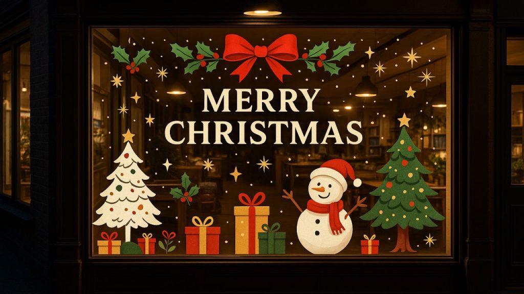 Premium Window Graphics to Brighten Late-Night Christmas Shopping