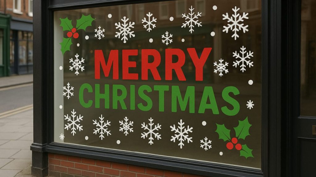 How to Design Christmas Window Vinyls That Transform Your Shopfront