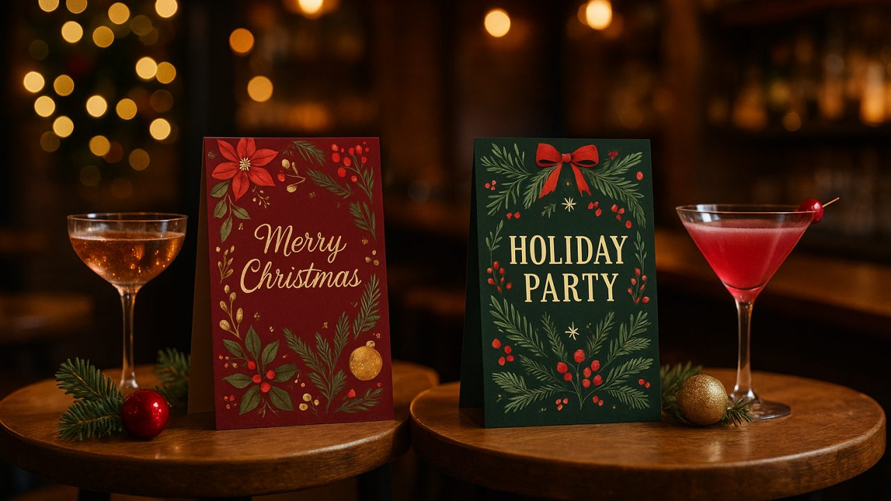 Designing Festive Table Talkers for Bars, Hotels and Christmas Party Venues