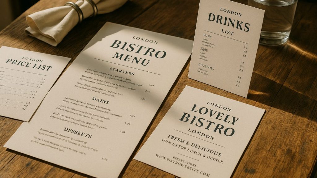 Printers in London for Menu, Price List and Hospitality Printing | Newstyle Print