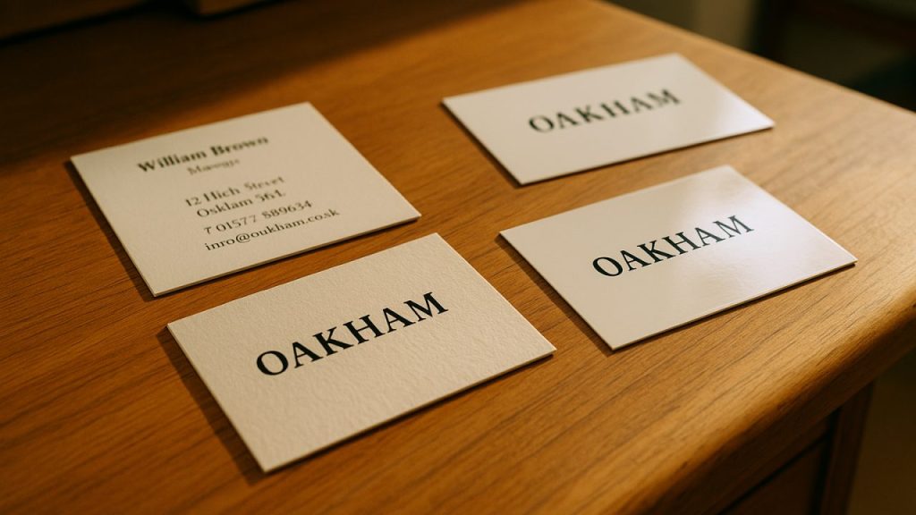 Business Card Printing in Oakham: Paper, Finishes and Prices