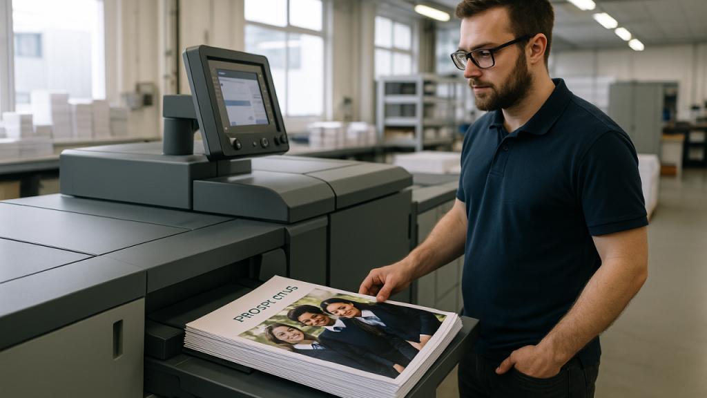 Digital printing machine printing school prospectus