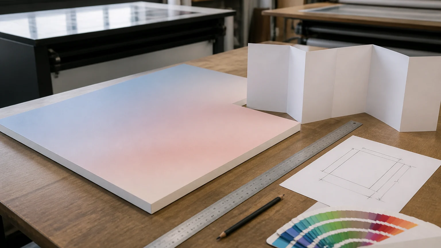 Bespoke printing services UK planning for an unusual custom-size printed board and folded layout