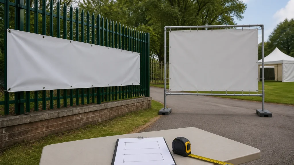 PVC banners UK display brief planning for multiple locations