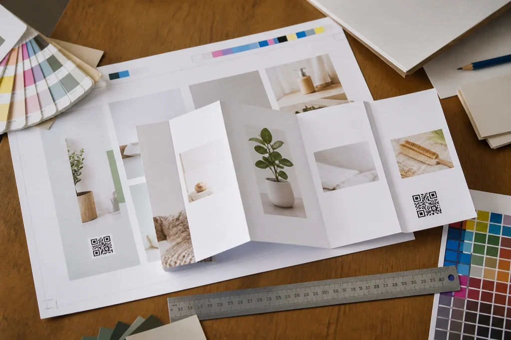 Artwork proof and folded leaflet mock-up prepared for leaflet printing
