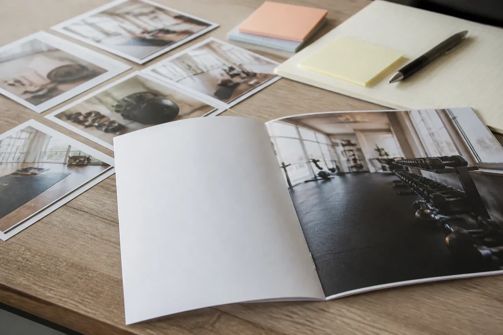 Planning a message-led stapled booklet layout for design and print stapled booklets.