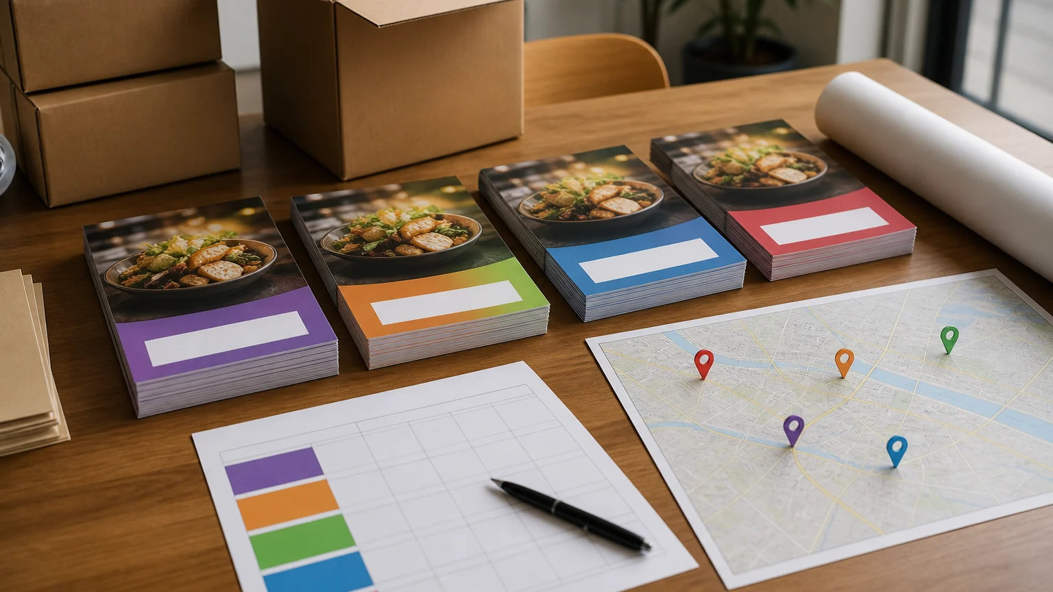 Organised flyer printing packs for a multi-location campaign