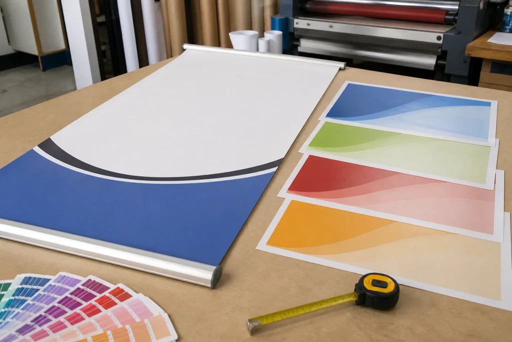 Planning a reusable printed banner with separate campaign materials