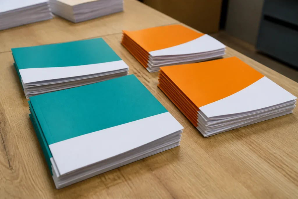 Two printed leaflet versions for testing a new launch message for short run digital printing UK.
