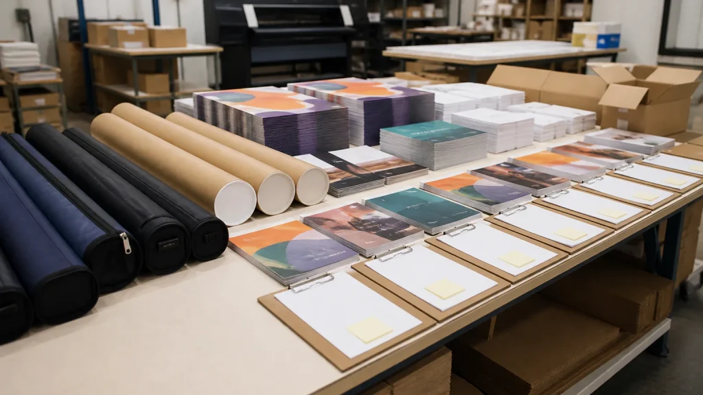 Coordinated printed campaign packs for several East Midlands locations