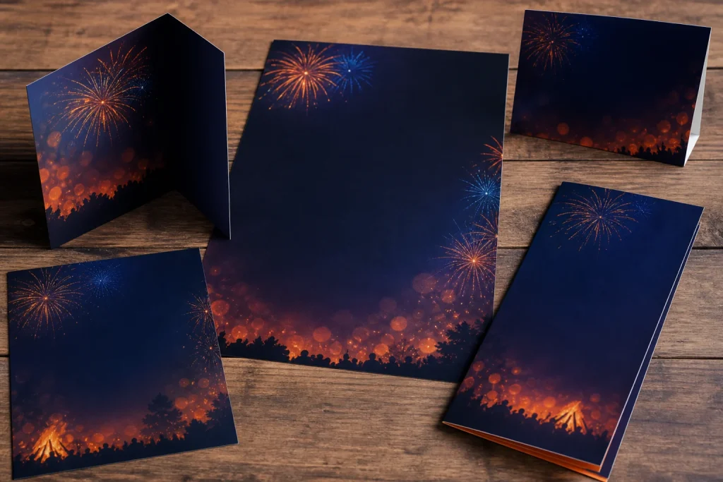 Matching flyer, poster, leaflet, menu and sign for a Bonfire Night event