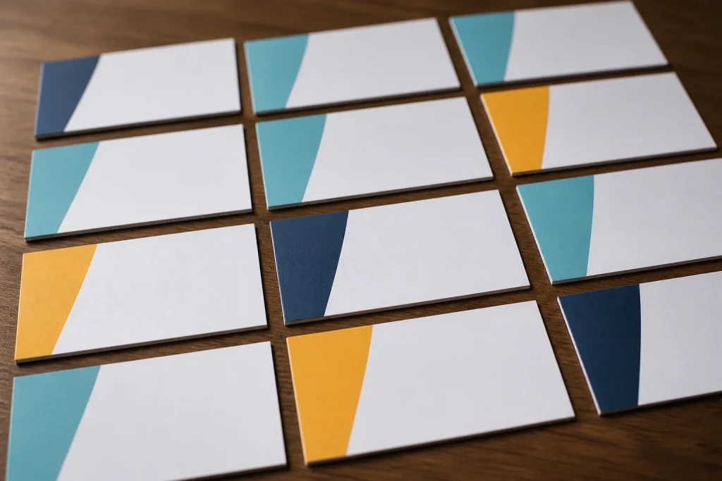 Consistent business cards with different staff roles and contact routes