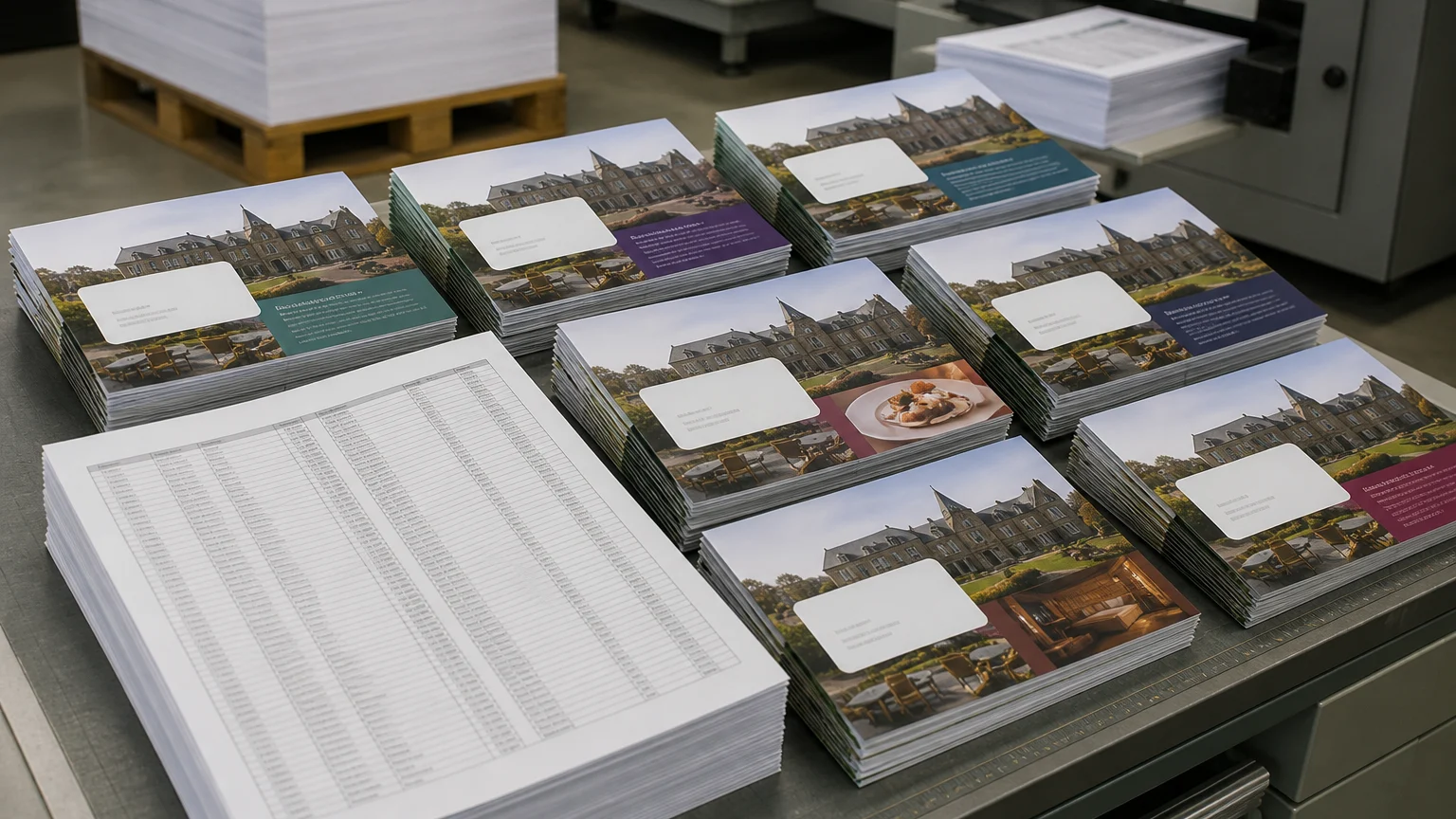 Digital printing samples for personalised business mailings with variable recipient details
