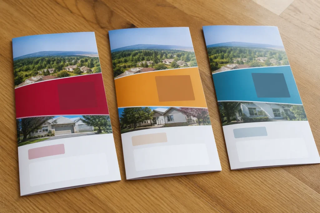 Three digital printing versions for a personalised mailing campaign