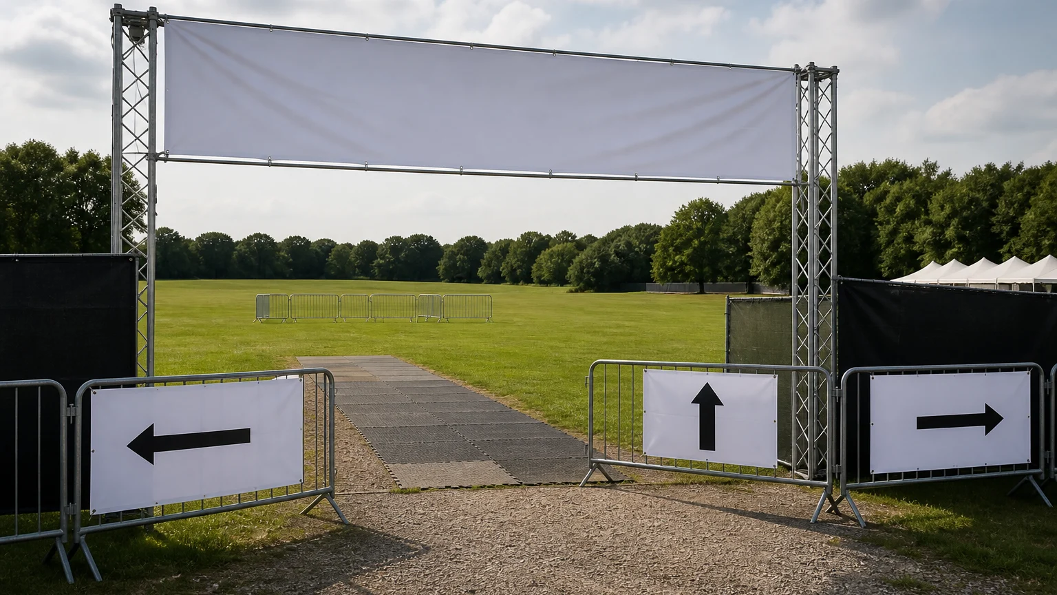 Fireworks event banner printing layout with separate venue direction signs