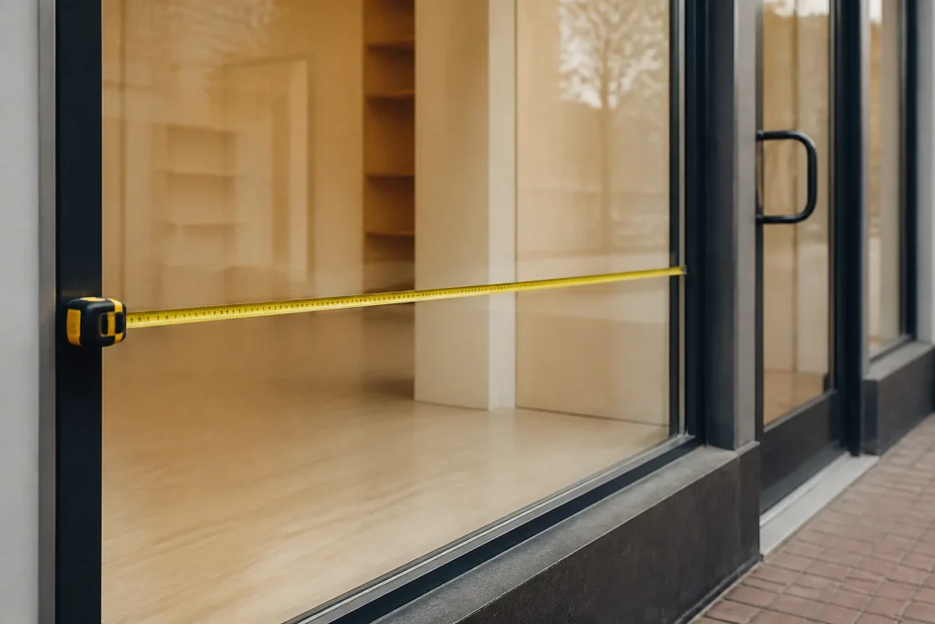 Measuring a retail window before wide format printing