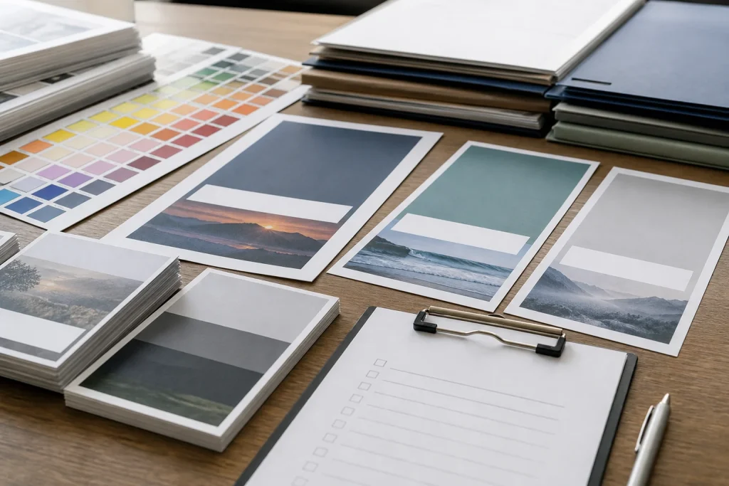 Artwork and proof materials organised for a multi-site print campaign for print company East Midlands.