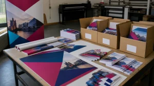 Coordinated printed campaign packs for several East Midlands locations