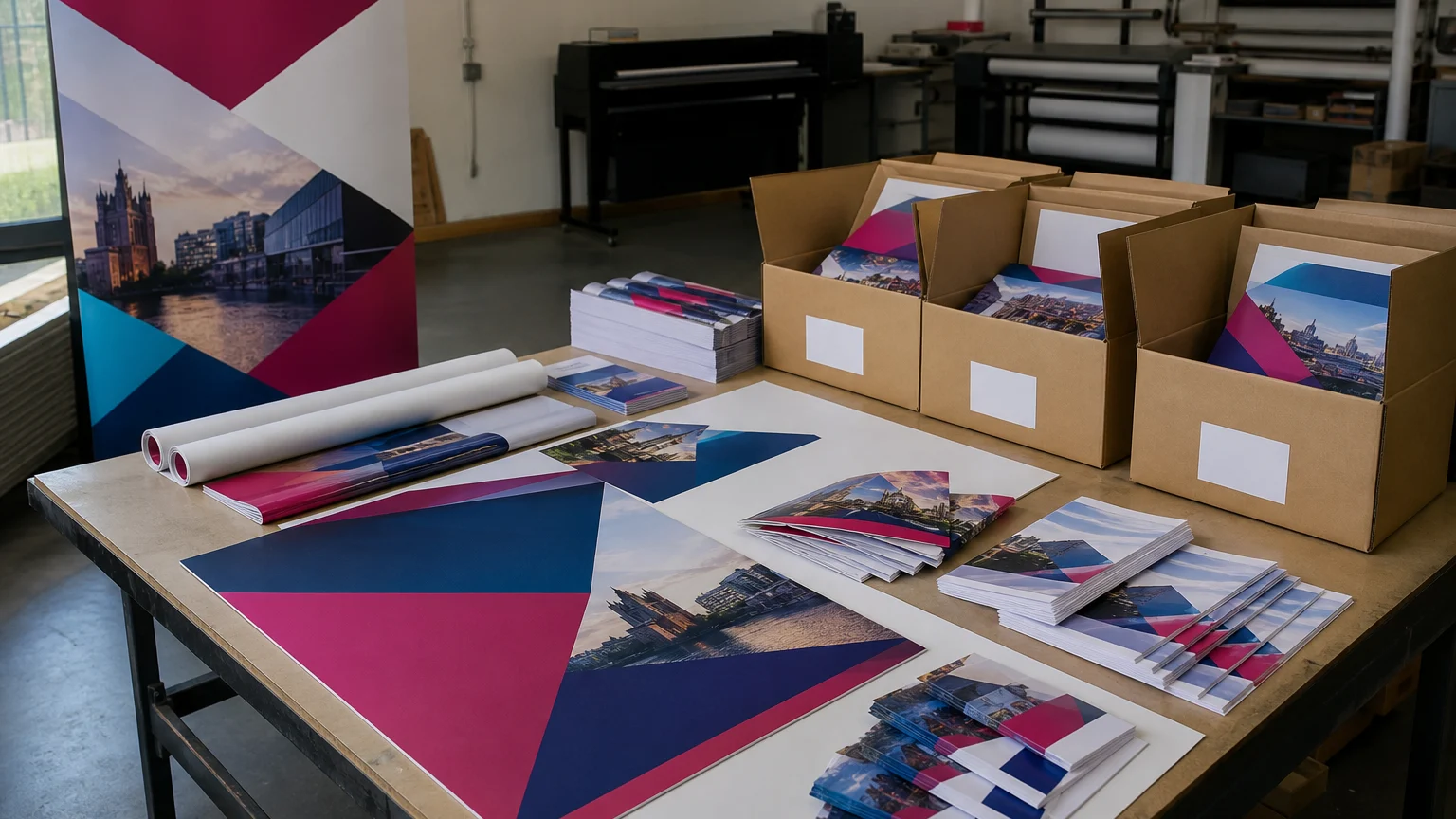 Coordinated printed campaign packs for several East Midlands locations